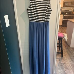 My Beloved Black and White Sleeveless Maxi Sundress
